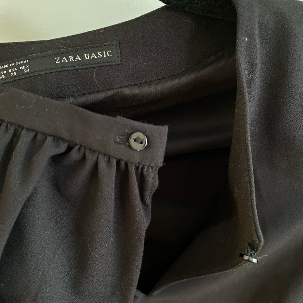 Zara Basic Long Sleeve Black Dress size XS - Picture 6 of 8
